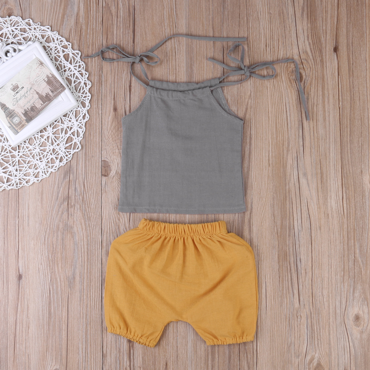 Summer Yellow Linen Toddler Dress