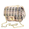 Mini Korean Style Chain Bag Women Designer Ladylike Shoulder Bag Designer Woolen Fabric Ladies Classy Classy