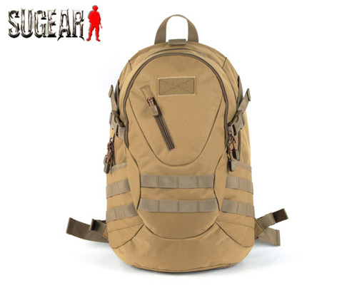 ROGISI 600D Outdoor Hiking Camping Backpack Shoulder Bag Airsoft Tactical Military Molle Adjustable Backpack Black/Tan Free Ship