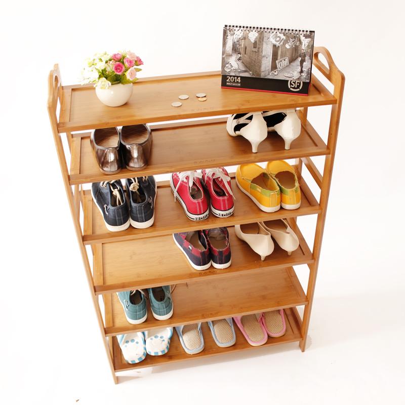 Multi layer shoe rack shelf storage rack bedroom bamboo