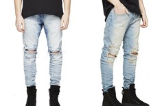REPRESENT pants korean mens designer clothes fashion denim jumpsuit black/light blue skinny destroyed ripped distressed jeans