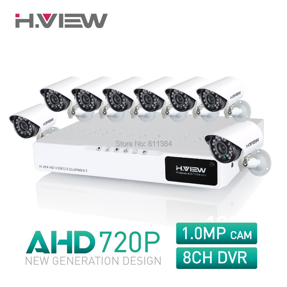 H View 8CH CCTV System 720P HDMI AHD 8CH CCTV DVR 8PCS 1 0 MP IR