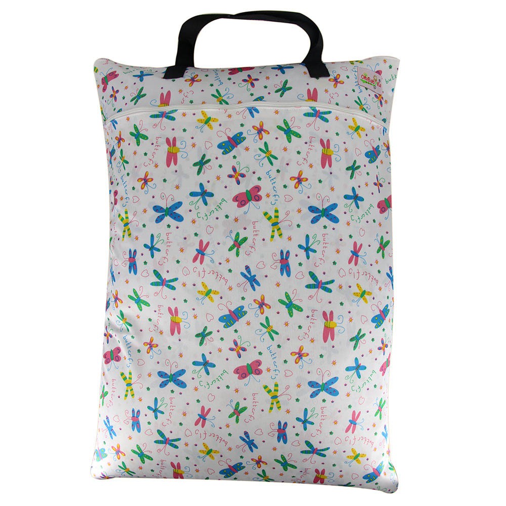 Waterproof Large Hanging Wet/Dry Bag With Cloth Diaper Inserts Nappy Reusable Baby Bags For Mom