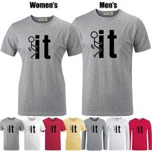 Fk It Funny College Party humor stick man fck it Printed T-Shirt Men’s Boy’s Graphic Tee Tops Grey White Red