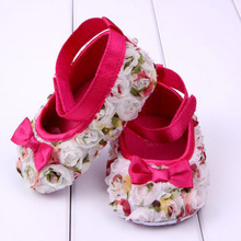 Newborn Pre walker Shoes Flowers Shading Bow Baby Shoes Soft Sole Shoes