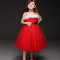 2015 New Flowers Dress For Girls For Wedding and Party Lace Princess Party Kids Tutu Bow