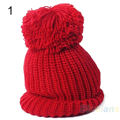Hight Quality 2015 Women s Winter Slouch Knit Cap Warm Oversized Cuffed Beanie Crochet Ski Bobble