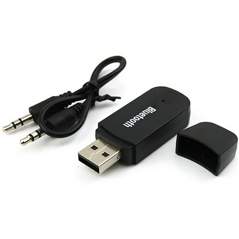 Black 3.5mm USB Bluetooth Adapter Wireless Stereo Audio Music Speaker Receiver Adapter P4PM