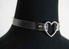 Fashion Jewelry Harajuku sweet heart Necklace Clear Transparent PU Leather Choker Punk Goth 100 Handmade Collar