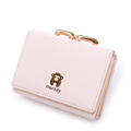 Women Fashion Simple MINI Thin Purse Cute Monkey Embroidered Small Wallet Designer Practical Tri fold Money
