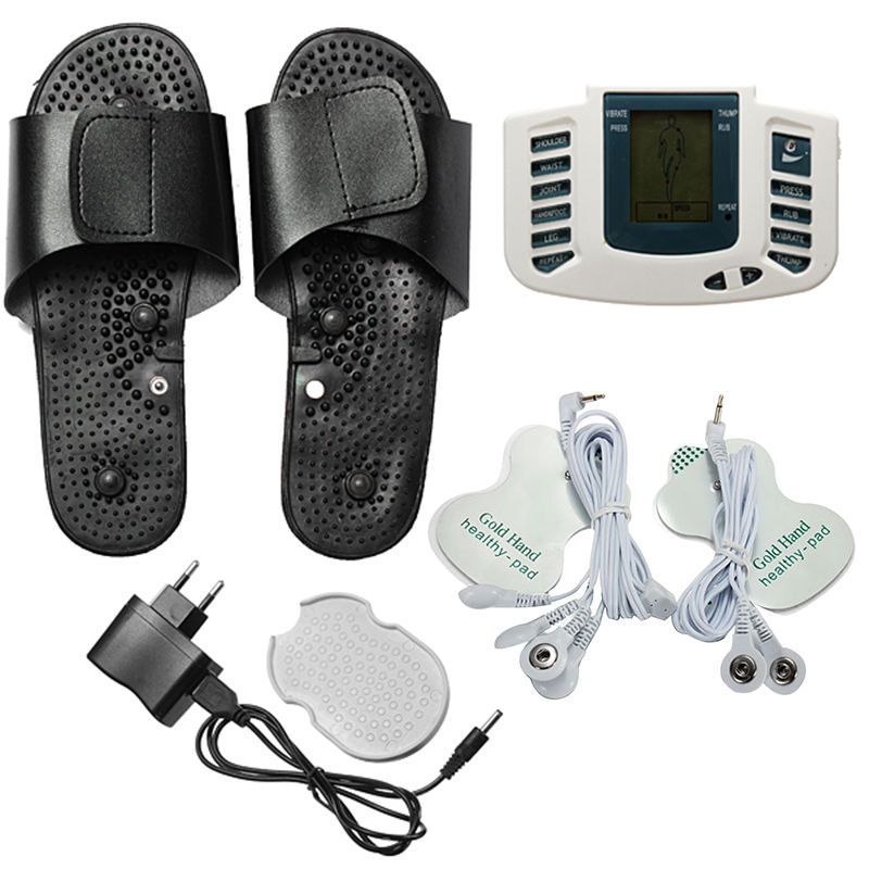 Digital Tens Therapy Machine Body Massager Pain Relief Health Care Acupuncture Slipper Point Foot Massager Shoes