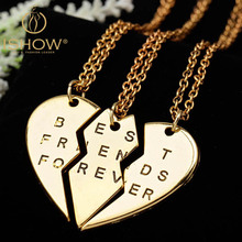 New collier choker necklace heart pendant pieces broken three best friend forever necklace women necklace jewelry collares mujer