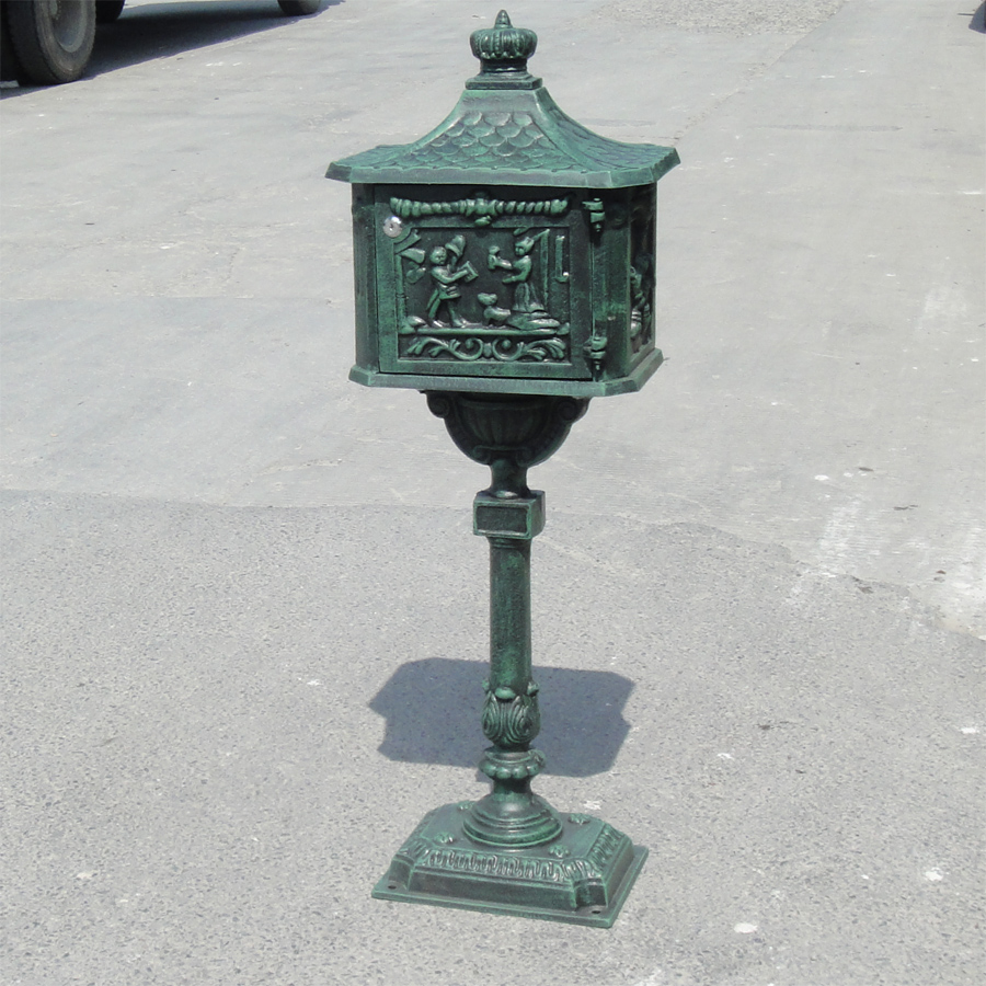 European style villas iron wall mounted wrought mailbox cast aluminum outdoor rain rust