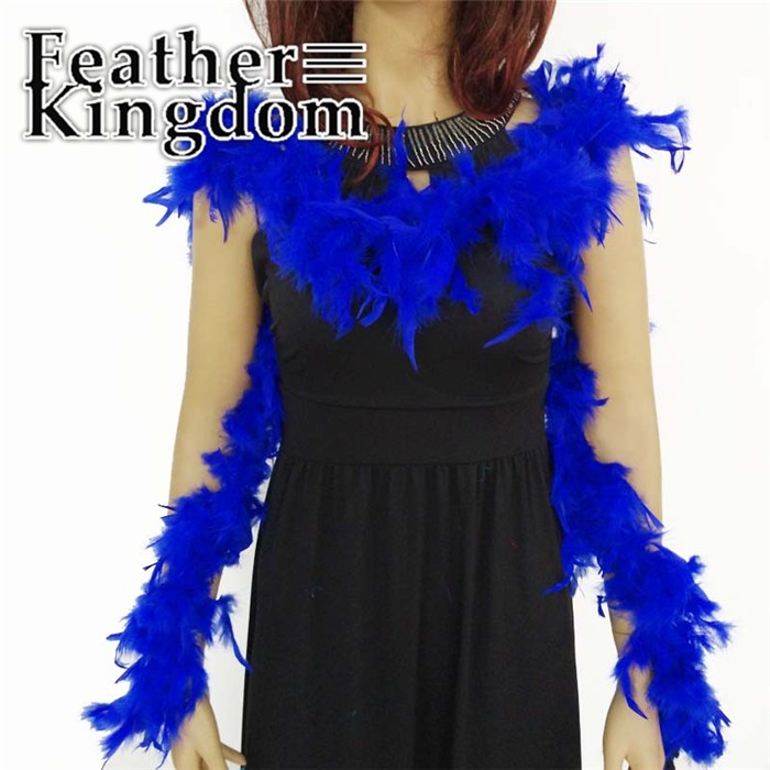 royal blue Turkey feather boa 1
