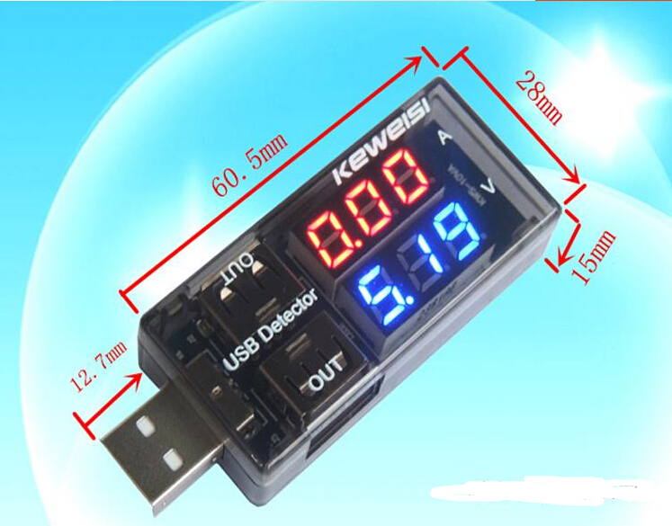 2015 newest USB Current Voltage Tester USB Voltage Ammeter USB Detector Double Row Shows New Factory