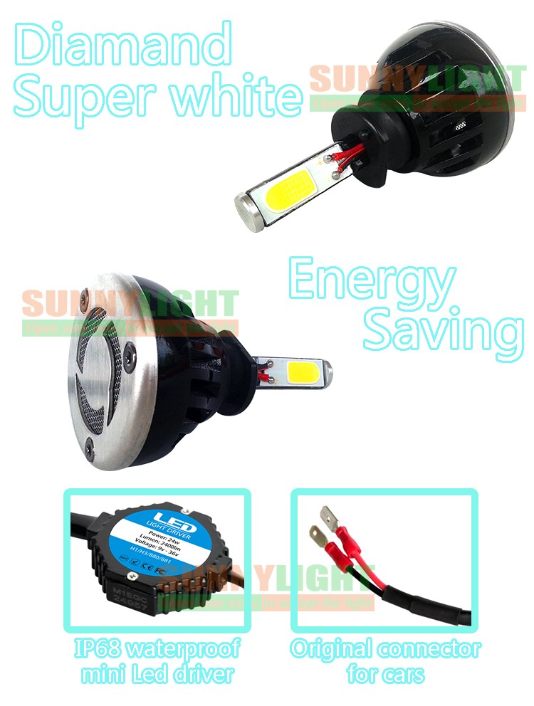 Upgrade 2x H1 high power LED COB 48W 4800LM Set Super Bright White Car For Headlight Kit Plug Play With Fan (16)