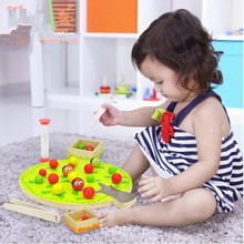 Funny educational wooden toy montessori colorful fruit tree clip balls hand-eye coordination toy 1pc