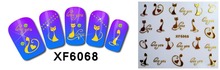 nail sticker 3D art sticker on nails Bronzing beauty manicure fashion stickers for nail 1sheet XF6068
