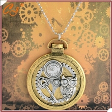 Steampunk necklaces owls gear design pendant manufacturer to spot