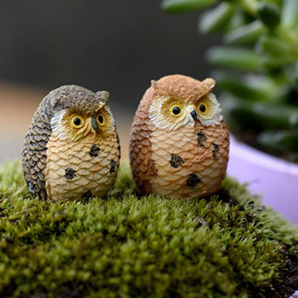 4pcs/lot Miniature Owls Fairy Garden Bonsai Craft Terrarium Figurine Potted New 