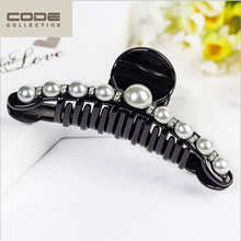 2016 High Quality Luxury Pearls Hairpins Trendy Hair Clip Shiny Rhinestone Crab Hair Claws For Women Girl Accessories Headwear