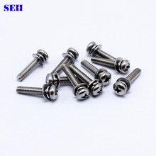 50pcs/lot M4*20 Cross Recessed Round combination Screw For Electronic Machinery Communication Equipment