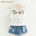 Bear Leader Girls Clothing Sets 2017 Summer Style Kids Clothing Sets Embroidery T shirt ripped Jeans