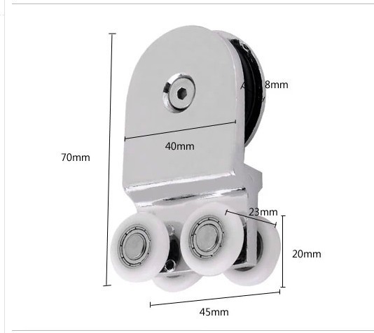 Description Picture 3 of item8pcs Shower room conjoined hanging wheel, door crane wheel, real pulley bathroom, bathroom room accessories, glass hanging wheel