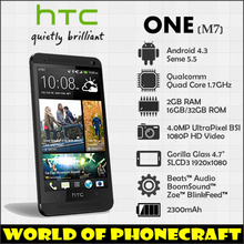 HTC ONE M7 801E Quad Core 2G RAM 32G ROM 1920*1080 Full HD Beat Audio Android 4.4.2 Sense 6.0 UltraPixel Camera Smartphones