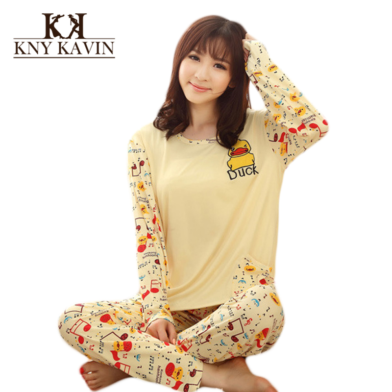Женщины пижамы хлопка с длинными рукавами пижамы корейской версии костюм костюм весна и осень пижамы отдых костюм женский wd2851