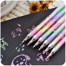 Rainbow Segmented Colorful Gel Ink Pens for Kids DIY Photo Album Props Black Cards Scrapbooking Handmade