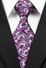 NT0212 Purple Pink Paisley Man s Classic Business Wedding Party Luxury Tie Fashion Jacquard Woven Silk