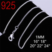 2014 silver chain men women Fashion box design 925 sterling silver 2 years guarantee cupper round shape chain Necklace jewelry