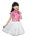 2016 Chines Style Girl Kids Dress Embroidery Plum Cute Girls Knee Length Dress for Children 4