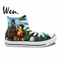 Wen Design Custom Hand Painted Shoes Anime Sneakers Princess Mononoke Castle In The Sky High Top
