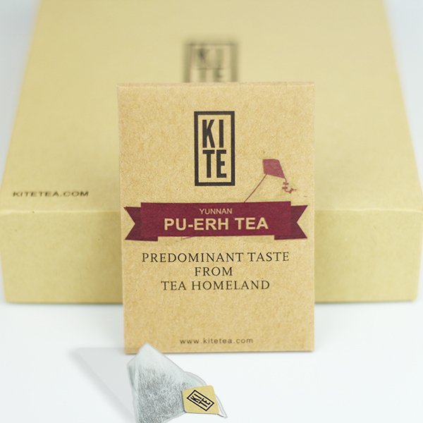 Royal Puer Tea 16 pieces Whole Leaves Pu er tea in Pyramid Tea Bags 1 Gift