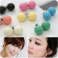 13 Colors 2016 New Fashion Lovely Colors Alloy Candy Statement Ball Stud Earrings Jewelry Accessories
