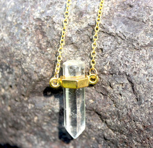DIY Raw quartz necklaces natural stone transparent crystal necklaces manual sewing fine jewlery Reiki Healing Pendant