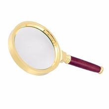 10X lupa con luz lente óptica Rosewood mango dorado gafas lupa de la lupa