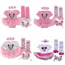 5 styles Baby clothing sets Infant Minnie gift tutu Newborn baby girls Romper Dress+Socks+Headband+shoes Baby girl clothes sets
