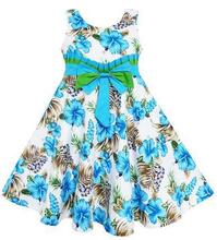 2015 summer style new girls dress iris print dress princess sofia dress fleur de lis dress free shipping
