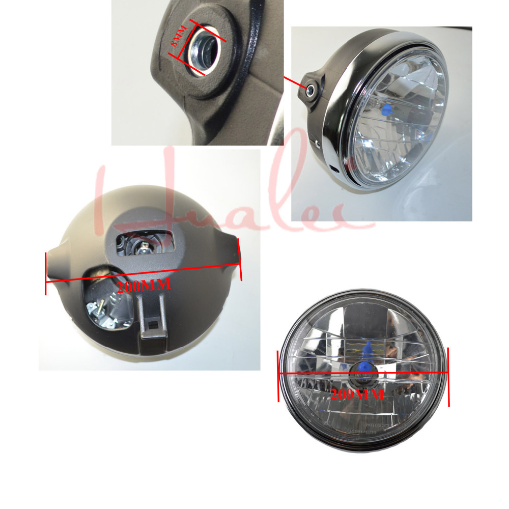 Motorcycle Round Chrome Halogen Headlight Lamp For Honda CB400 CB500 CB1300 CB 400 Hornet250 Hornet600 Hornet900