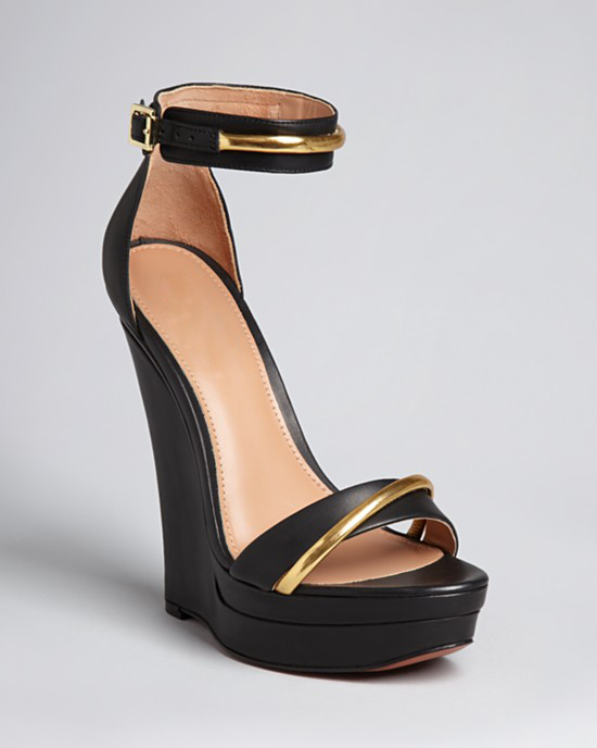 wedge high heels black
