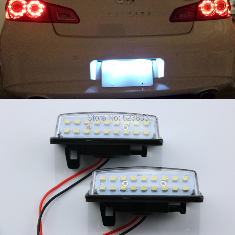 Free shipping, 2x Error Free White Led SMD License Number Plate Lights For Infiniti JX35 QX60 2011 Infiniti Qx56 License Plate Bulb Replacement