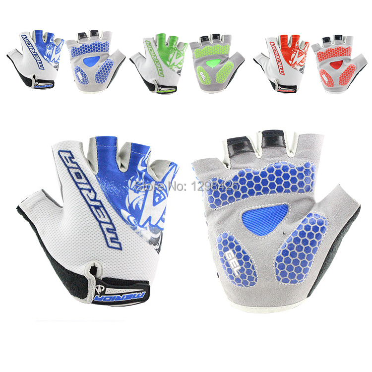 Blue New MERIDA Breathable Cycling Bike Bicycle Sports GEL Pad Half Finger Glove Size M-XL Free Shipping