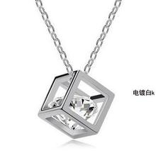 CN148  Fashion Eight hearts and eight arrows zircon square Necklace wholesale B6.5