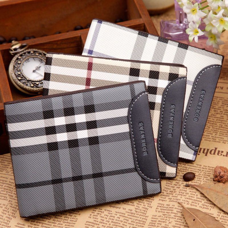 Hot sale Famous brand genuine leather men short Wallet classic fashion male patchwork purse with coin
