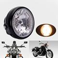 Universal H4 35W 7 Motorcycle Headlight LED Angel Eye Halogen Bulb Motorbike Dirt Bike Chopper Cafe