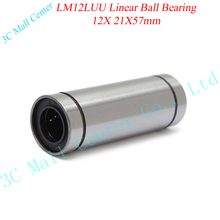 4pcs/lot LM12LUU long type 12mm linear ball bearing CNC parts 12* 21 * 57mm 12X 21X57mm LM12LUU for 3D printer Free shipping