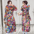 Women Down Parkas Long Thick Winter Floral Fashion Women Coat Down jacket for Female Clothing Thick